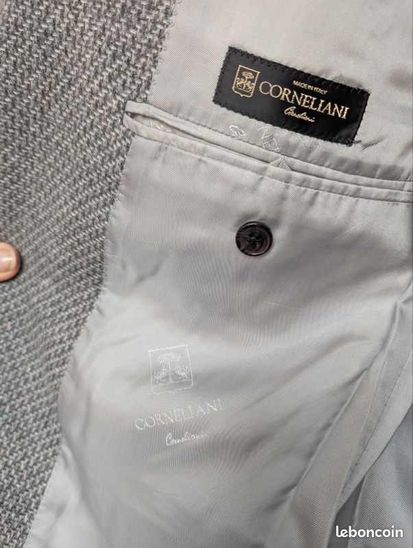 Veste Luxueuse En Laine Fine Corneliani Taille 58 - Occasion Excellent état, Marron, Costume Homme