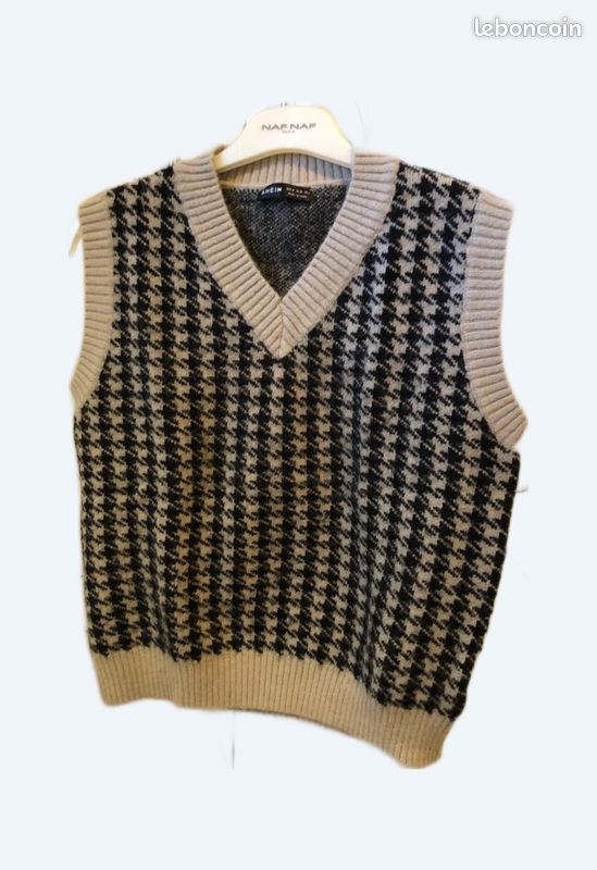 Pull Tricot Pull Sans Manches Pied De Poule Zara Sweater Vest Pull