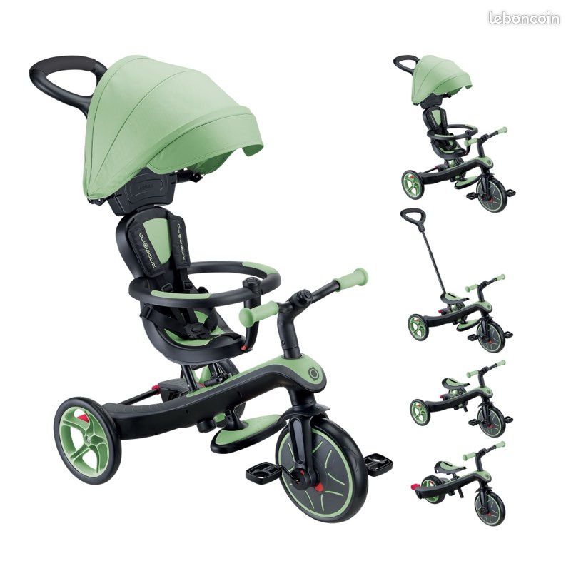 Tricycle Bébé Évolutif 6 En 1 – Draisienne, Vélo Poussette, Tricycle 10 Mois à 5 Ans Jusqu'à 25 Kg – Siège Réversible, Pare-Soleil, Pédales Amovibles