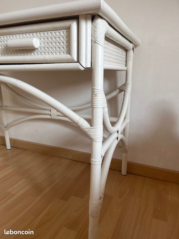 Bureau Rotin & Bambou Blanc (image 3)
