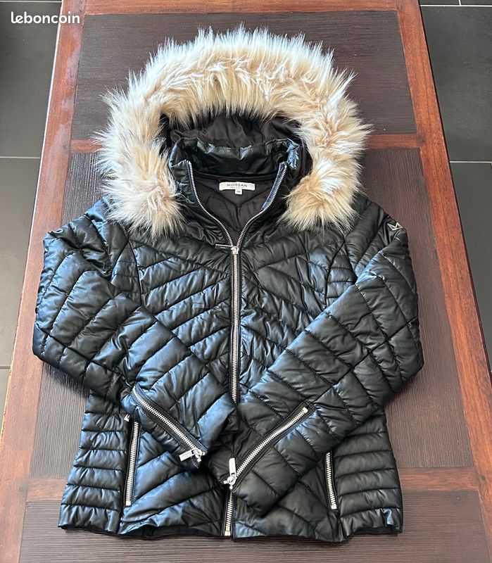 Doudoune MORGAN matelassée à capuche fausse fourrure taille 36 (image 1)