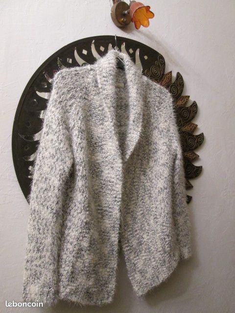 GILET CARDIGAN VESTE Blanc chiné gris CACHE CACHE FUNNY LADY T