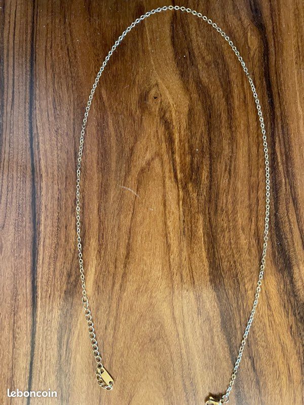 Collier chaîne fine acier inoxydable or (image 2)