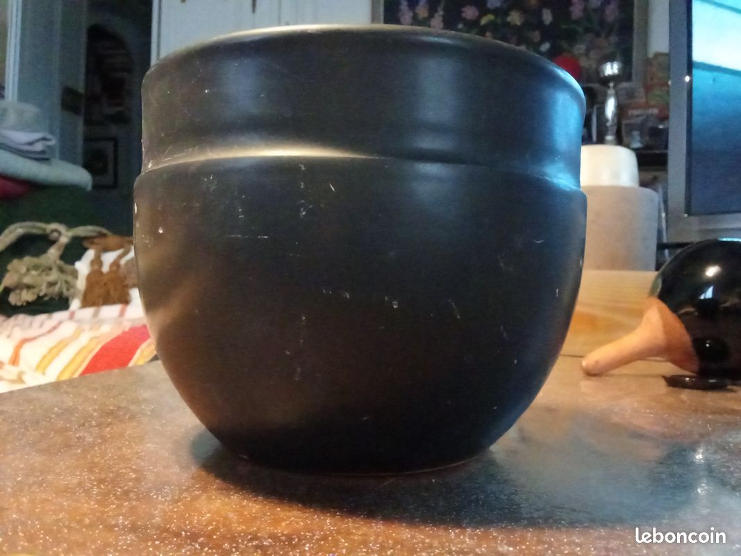 Pot en terre cuite émaillée de l'artisanat des Poteries d'Albi. Ht 13 Diamètre 16 (image 5)