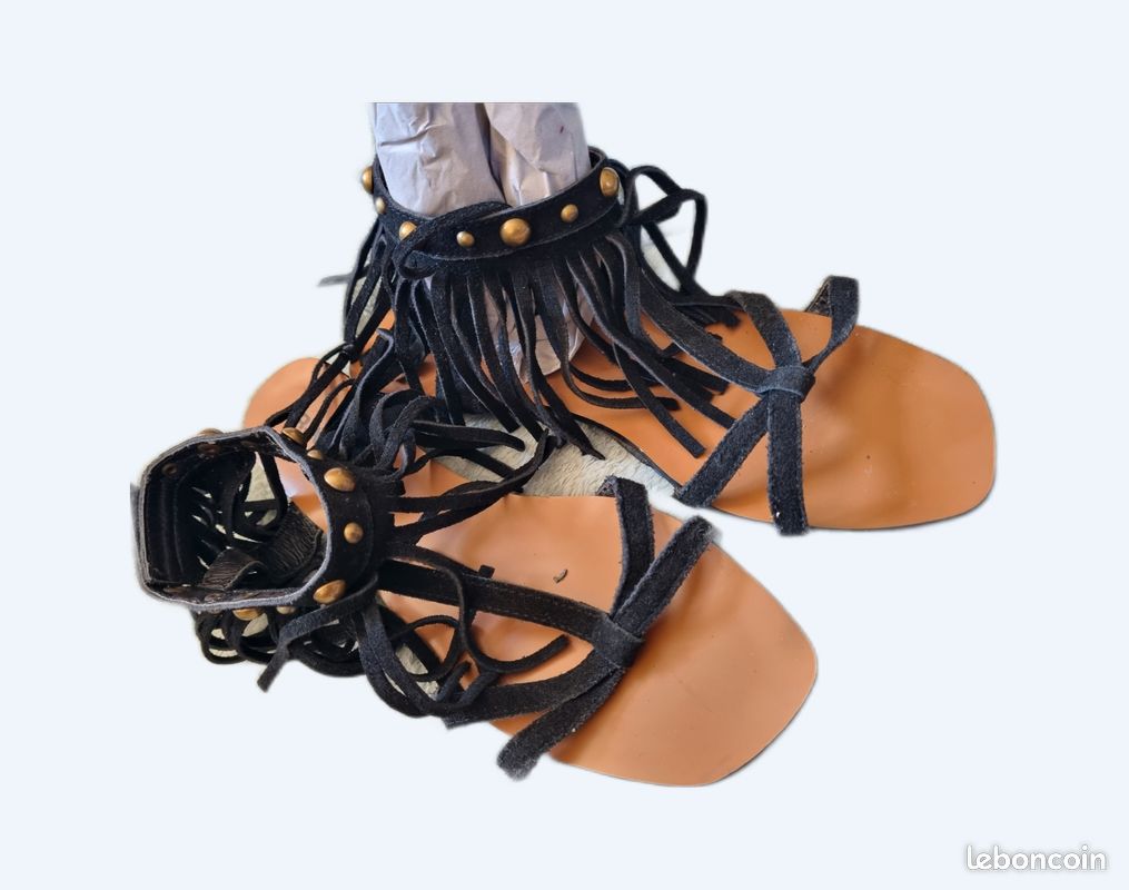 Chaussures Compensées Femme W.S Shoes - Daim Marron à Franges - Pointure UK 5 - Neuves En Boîte