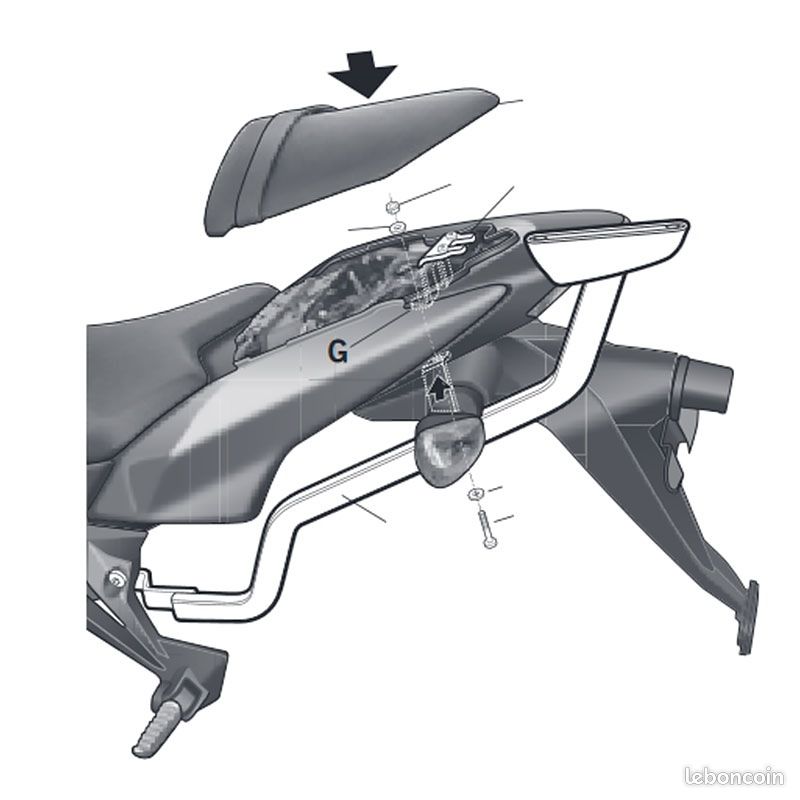 Support top case SHAD KAWASAKI Z750 Z1000 (image 1)