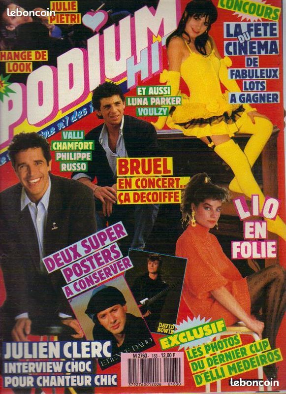 Magazine Podium N° 183 * 1987 * Bowie*Bruel*J. Clerc*Daho*Lio (image 1)
