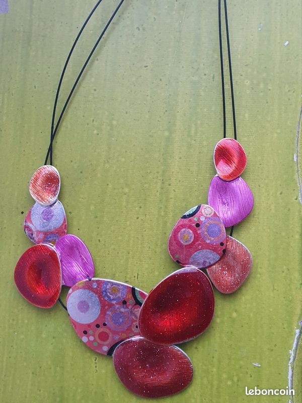 Collier Ikita En Cuivré Rosé Martelé - Style Unique Et Finition Artisanale