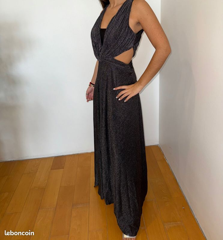 Robe de soirée grise pailletée taille 36-38 (image 7)