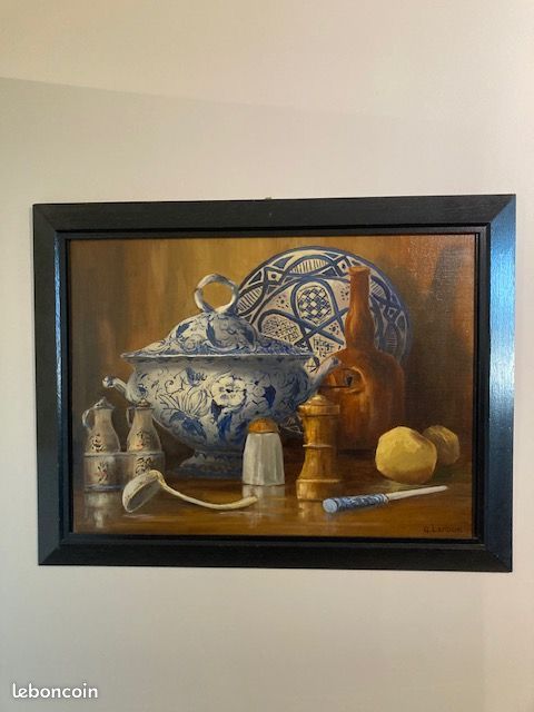 Tableau Nature morte à la soupière de G Leroux (image 1)