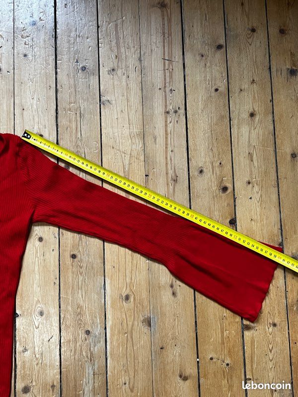 Maillot manches chauve-souris rouge (image 9)