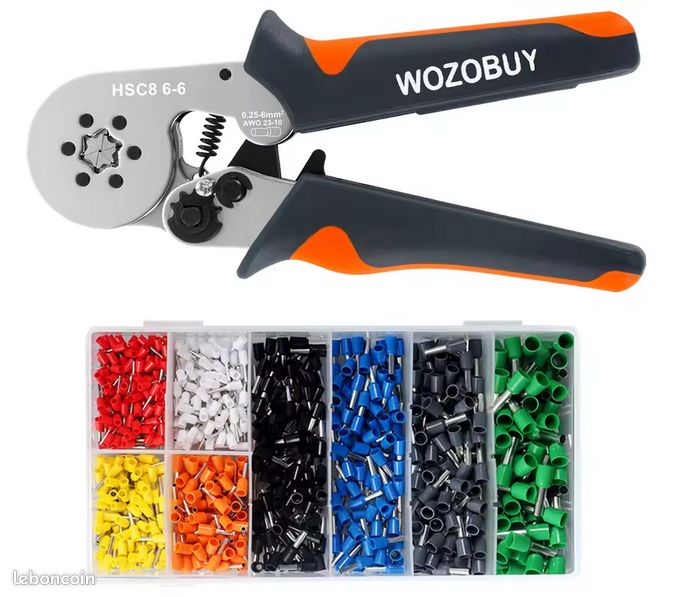 Pince à Sertir Hexagonale à Cliquet ErreBi - Pour Embouts De Fil 0.5 à 16.0 Mm²
