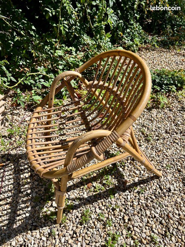 Fauteuil rotin enfant vintage (image 10)