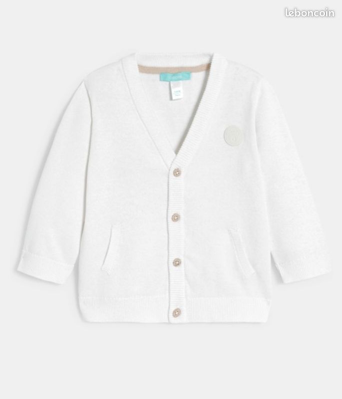Tenue cérémonie Jacadi 24 mois 2 ans salopette lin gris souris body gilet blanc comme neuf (image 5)