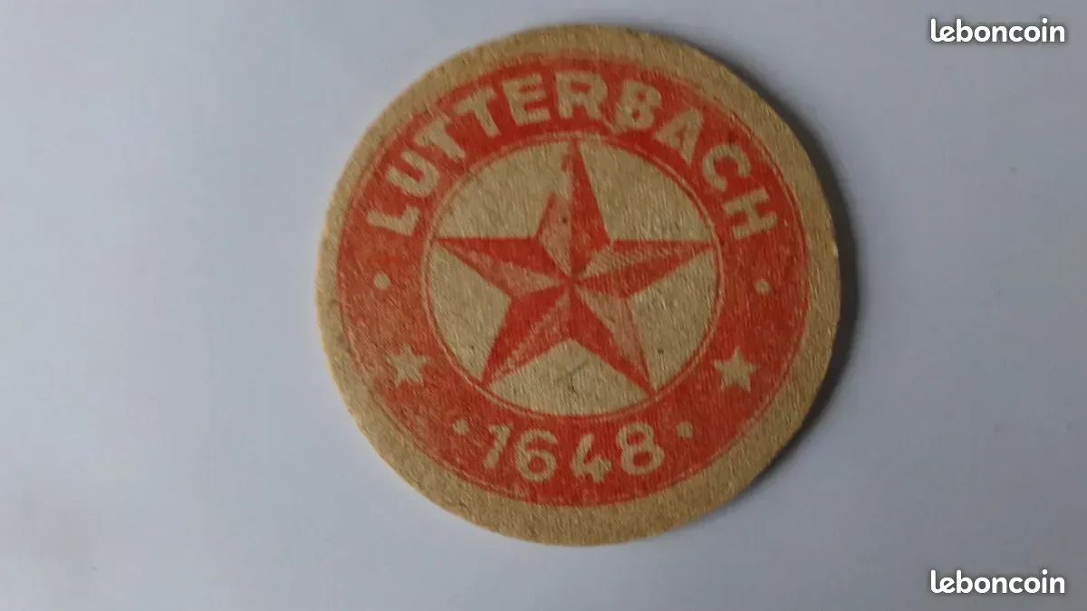 Sous bock avant guerre rouge bière brasserie LUTTERBACH 1648 Alsace (image 1)