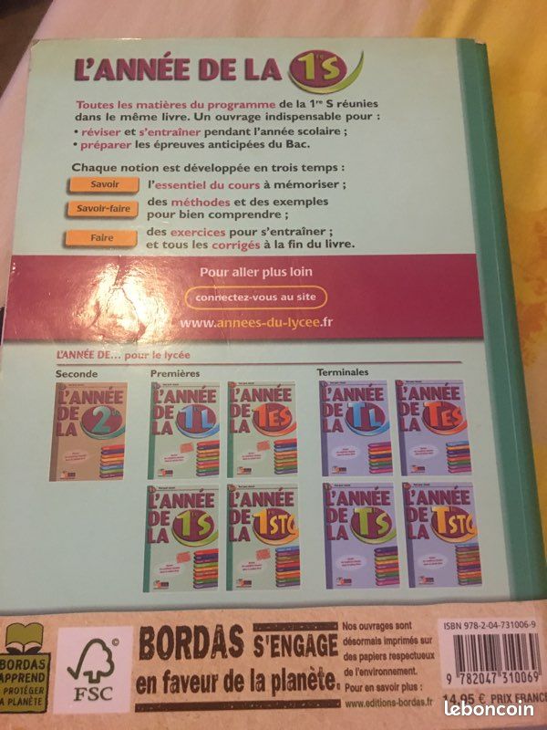 Manuel de révision de la 1re S Bordas (image 2)