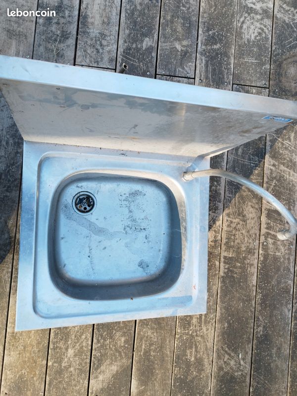 Lavabo inox avec commande fémoral (image 4)