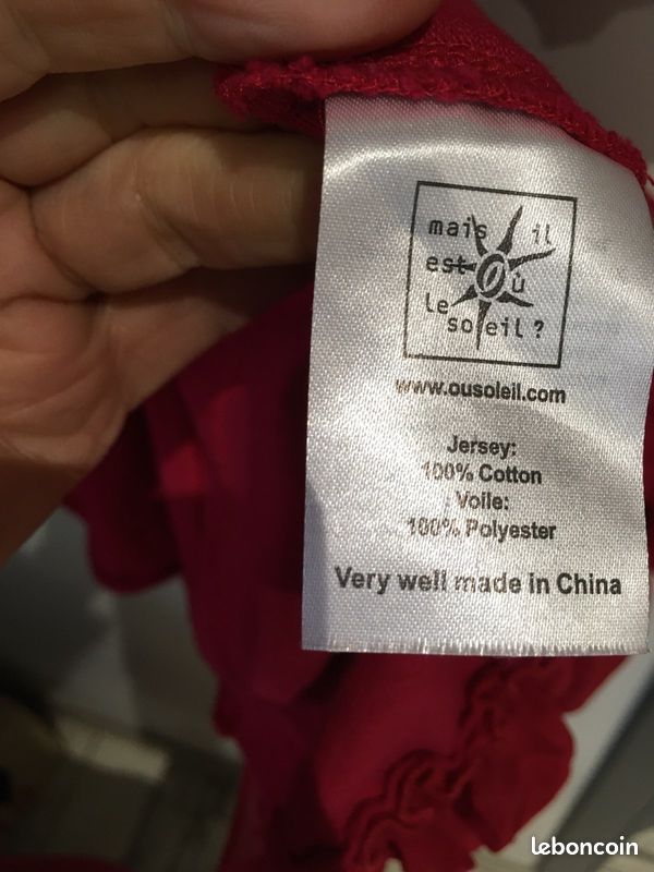 Tunique rouge TL 38/40 Maille coton voile (image 4)