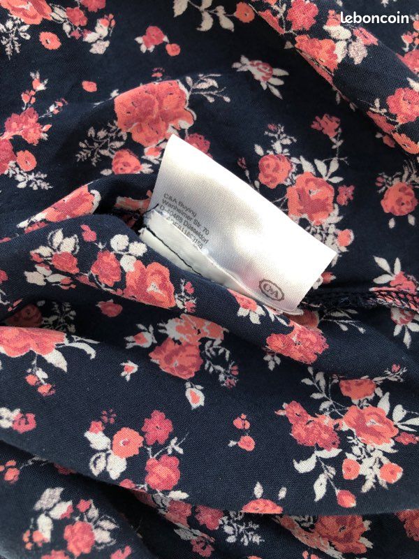 Chemise C&A marine fleurie rose M (image 8)