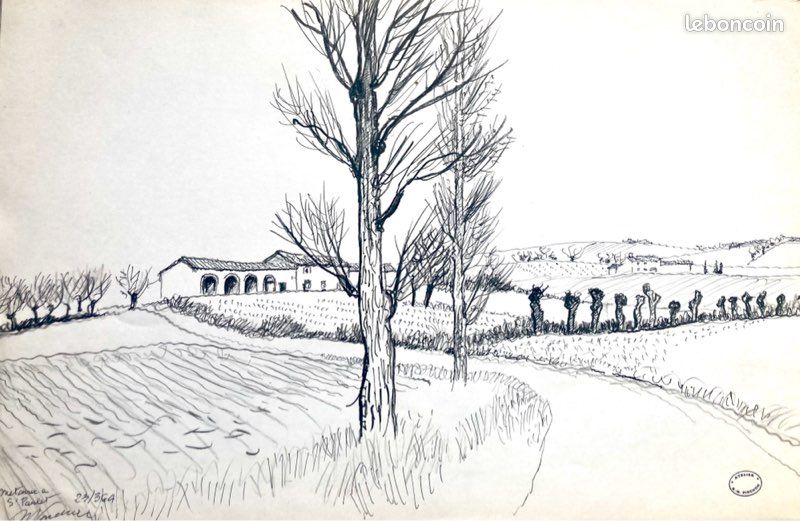 Robert Henri Pinchon 1886- 1943 école Rouen Paysage valloné - campagne française (image 1)