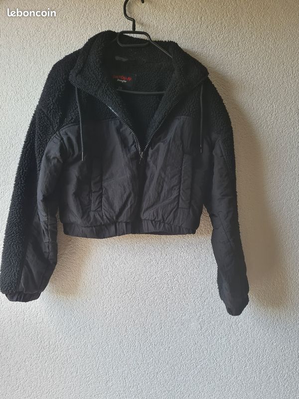 Veste Courte Veste En Cuir Noir Jennyfer Blouson Simili Cuir Noir