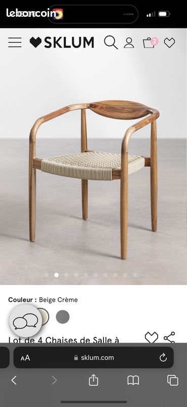 Lot de 4 chaises de salle à manger en bois de teck Visby Design (image 3)