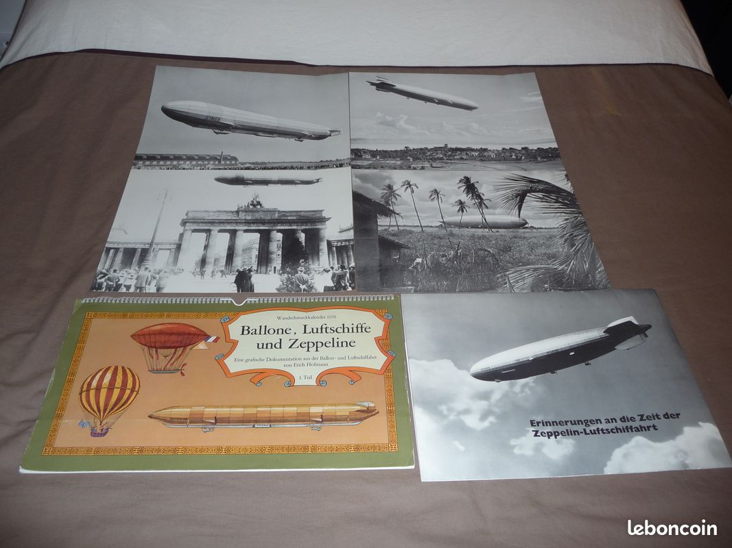 Calendrier rare I.Teil de 1976 ballons dIrigeables et mongolfieres avec photos allemandes (image 1)