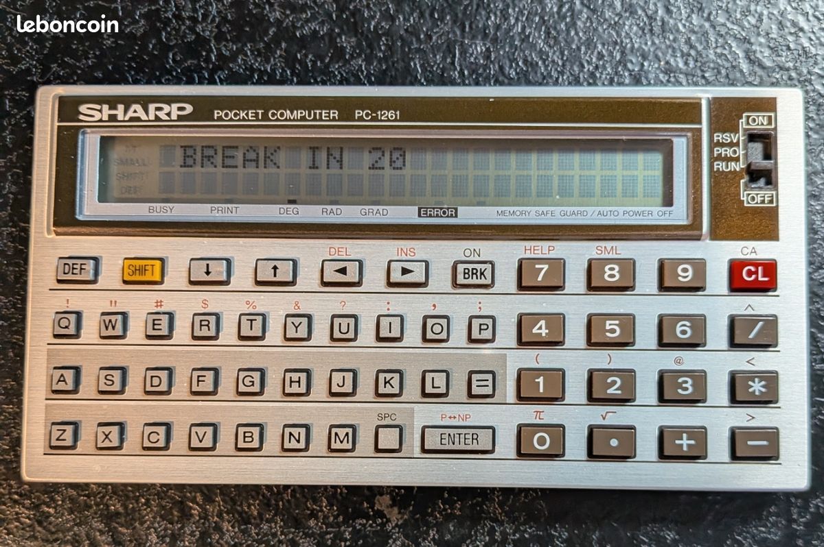 Sharp PC-1261 Avec CE-125 – Ordinateur De Poche Vintage – Fonctionne