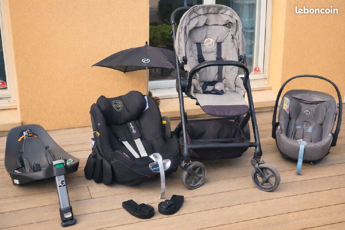 Poussette Cybex + Cozy +Siege Voiture + base (image 1)