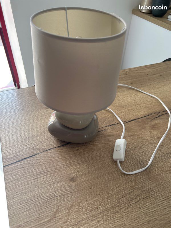 Lampe à poser céramique galets esprit zen — H 29 cm (image 1)