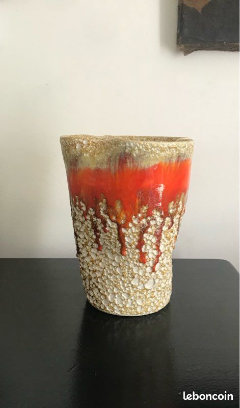 Vase céramique fat vintage e-mail orange (image 2)