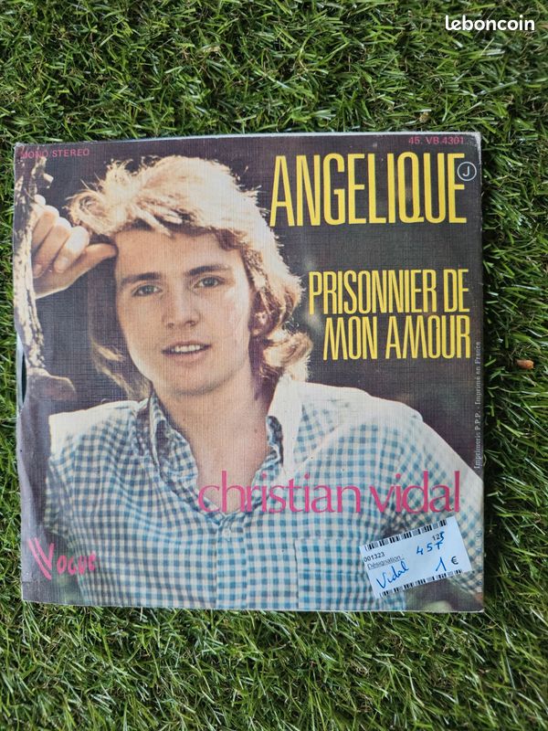 V - disque vinyles 45T CHRISTIAN VIDAL - Angelique - port réduit (image 2)