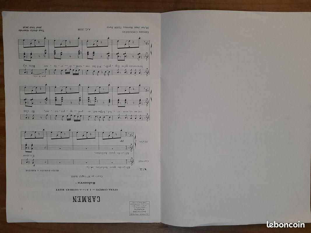 Partition Carmen (l'Habanéra) (image 2)