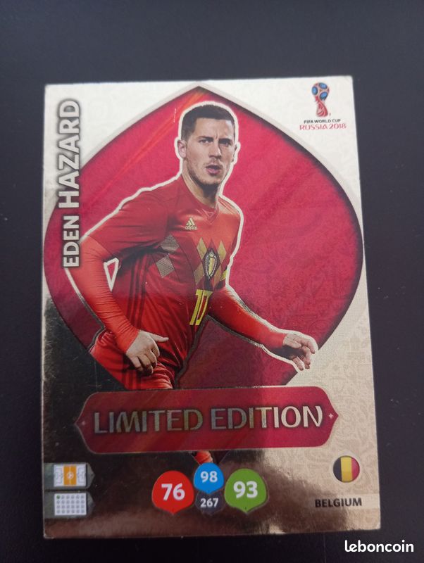 Autocollant Eden Hazard Belgique Panini Coupe Du Monde 2018, #527, Quasi Neuf