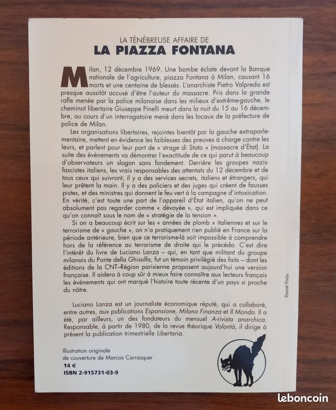 La ténébreuse affaire de La Piazza Fontana / Luciano Lanza / éditions CNT 2005 (image 2)