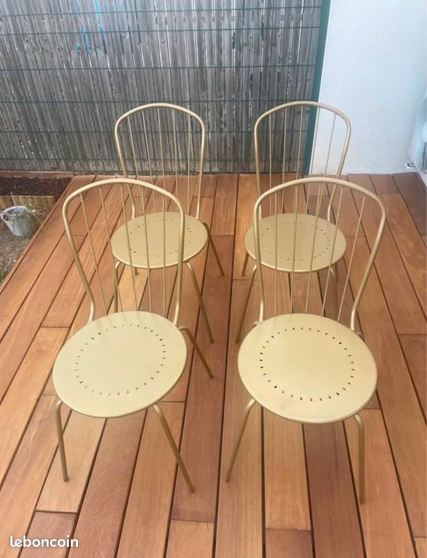 Lot de 4 chaises dorés (image 1)