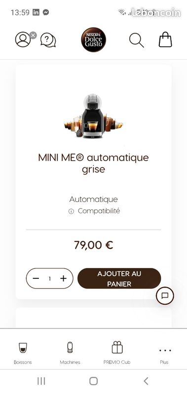 Machine café Nescafé Dolce Gusto Mini Me grise neuve (image 6)