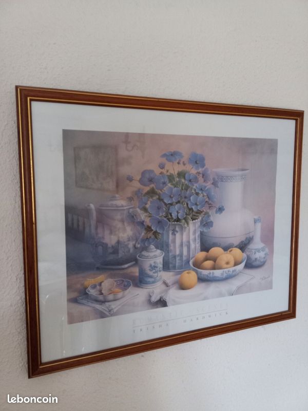 NATURE MORTE : CADRE SOUS VERRE - TABLEAU de " TRISHA HARDWICK" ROMANTIC SCENES (image 1)