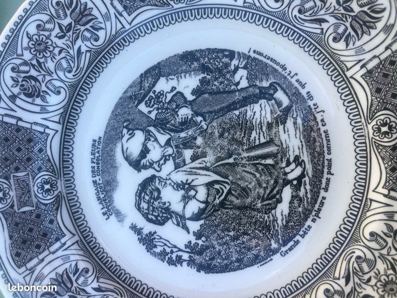 Lot de six assiettes, langage des fleurs, Gien (image 8)