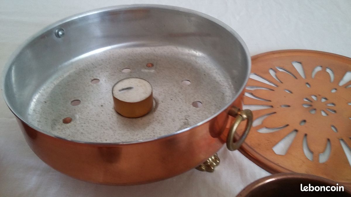 Ancien Chauffe-plat En Cuivre - Objet De Décoration Vintage