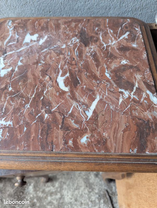 Table de chevet plateau marbre antiquité (image 2)
