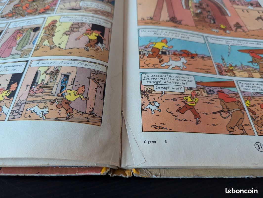 Tintin Les Cigares du pharaon B14 (EO couleurs française 1955) cotée 400 euros (image 16)