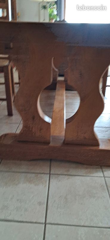 Table monastère en 6 chaises bois massif (image 2)