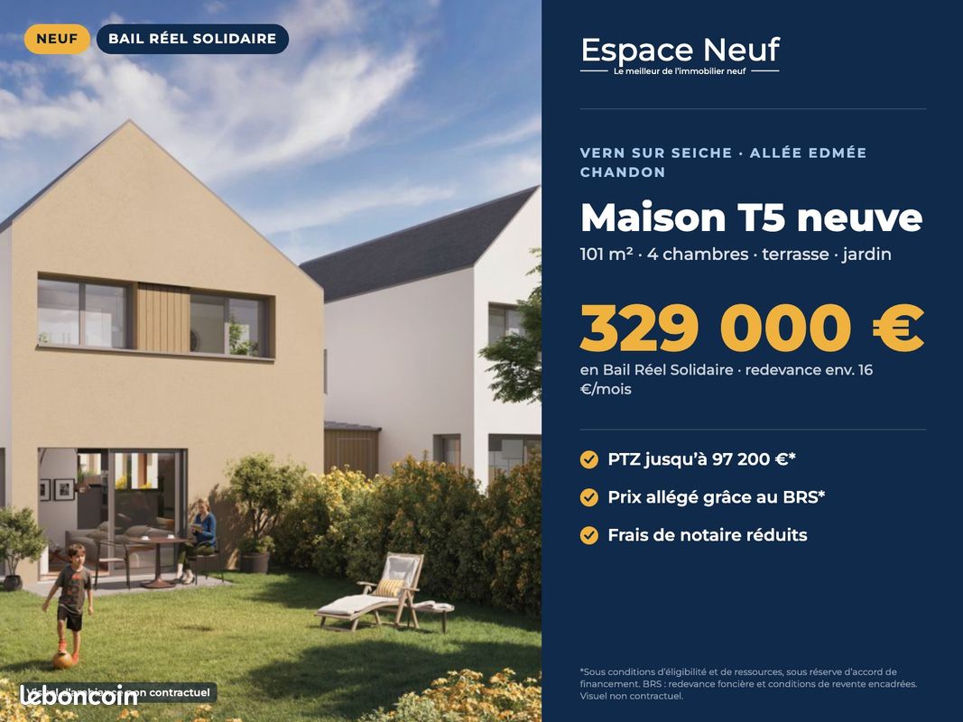 Maison 5 pièces 101 m² · à Vern-sur-Seiche · 101 m² · 329 000 €