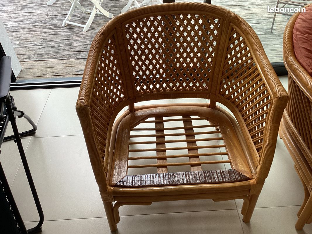 Fauteuil canapé osier (image 3)