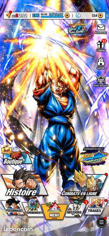 COMPTE DRAGON BALL Legends (DB Legends) EUR 50,00 - FR