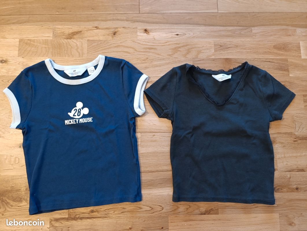 Lot De 2 T-shirts Pour Fille 10-11 Ans - Très Bon état, Parfait Pour Le Quotidien