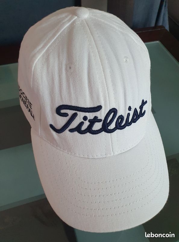 Casquette Blanche Titleist / FootJoy #1, Coton, Logo Brodé, Ajustable, Mexico, Vintage, Floqué Greg (image 20)