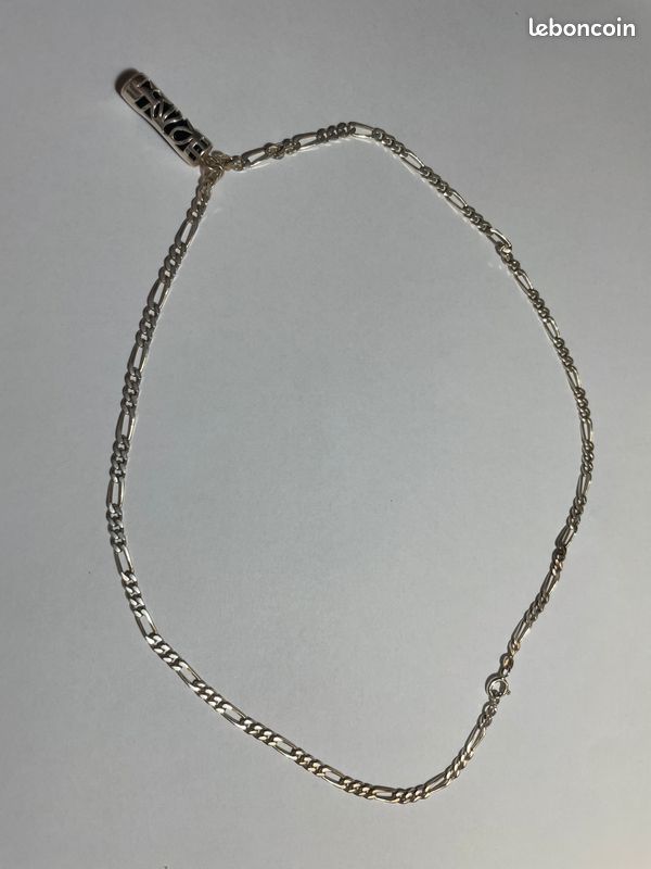 Chaine argent 925 maille cheval alternée triple 50 cm Maty