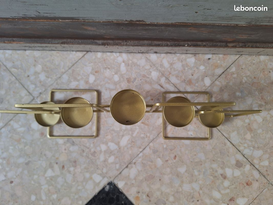 CYEER Lot De 6 Bougeoirs Dorés Géométriques En Métal - Chandelier Vintage Élégant, Design Moderne Pour Décoration Maison, Anniversaire Et Fêtes